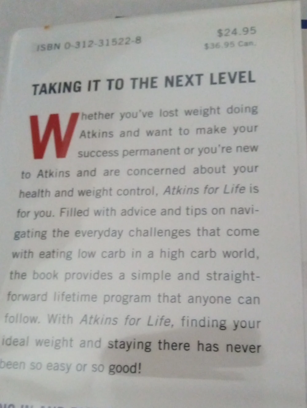 Book: Health & Cookbook Atkins for Life #1 NY Times